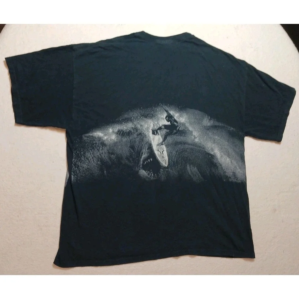 VINTAGE Black Newport Beach Shirt Adult XXL Surfer Shark California 90s